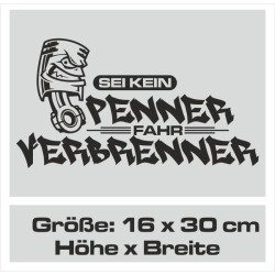 Aufkleber Auto Car Style Tattoo Fun Spruch Verbrenner Penner Kolben Diesel Benzin - kein Strom Elektro - E