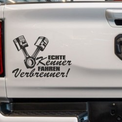 Aufkleber Auto Car Style Tattoo Fun Spruch Verbrenner Penner Kolben Diesel Benzin - kein Strom Elektro - E