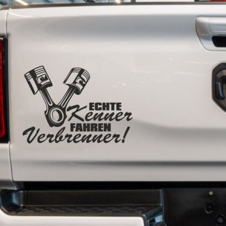 Aufkleber Auto Car Style Tattoo Fun Spruch Verbrenner Penner Kolben Diesel Benzin - kein Strom Elektro - E