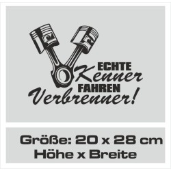 Aufkleber Auto Car Style Tattoo Fun Spruch Verbrenner Penner Kolben Diesel Benzin - kein Strom Elektro - E