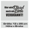 Aufkleber Auto Car Style Tattoo Fun Spruch Verbrenner Penner Kolben Diesel Benzin - kein Strom Elektro - E