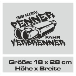 Aufkleber Auto Car Style Tattoo Fun Spruch Verbrenner Penner Kolben Diesel Benzin - kein Strom Elektro - E
