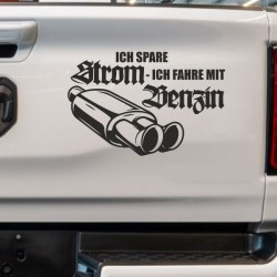 Aufkleber Auto Car Style Tattoo Fun Spruch Verbrenner Penner Kolben Diesel Benzin - kein Strom Elektro - E
