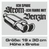 Aufkleber Auto Car Style Tattoo Fun Spruch Verbrenner Penner Kolben Diesel Benzin - kein Strom Elektro - E