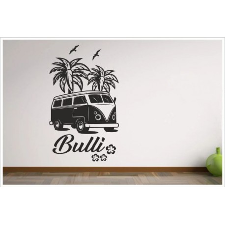 Wohnzimmer Bulli Kult Wagen 80er Auto Camper Aufkleber Dekor Wandtattoo Wandaufkleber