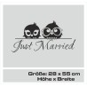 Aufkleber Just Married Ehe Hochzeit Paar Liebe Herz Ringe Datum Namen