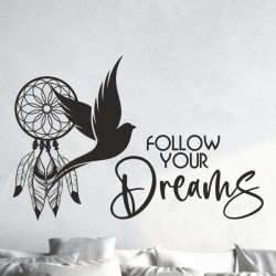 Wandaufkleber Wandtattoo Träume Dreams Traumfänger Feder Teufel Teufelchen Liebe Sex Leidenschaft Schriftzüge Feder Engel