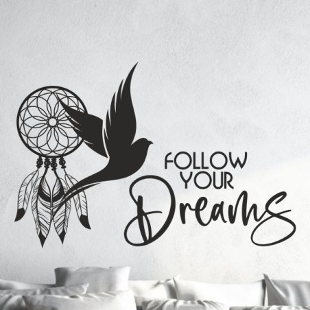 Wandaufkleber Wandtattoo Träume Dreams Traumfänger Feder Teufel Teufelchen Liebe Sex Leidenschaft Schriftzüge Feder Engel