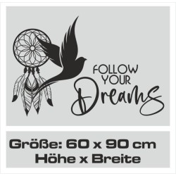 Wandaufkleber Wandtattoo Träume Dreams Traumfänger Feder Teufel Teufelchen Liebe Sex Leidenschaft Schriftzüge Feder Engel