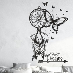 Wandaufkleber Wandtattoo Träume Dreams Traumfänger Feder Teufel Teufelchen Liebe Sex Leidenschaft Schriftzüge Feder Engel