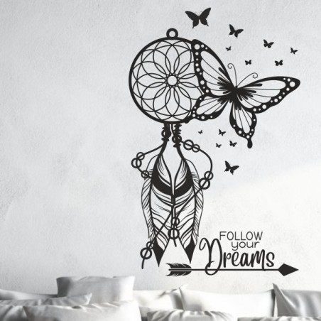 Wandaufkleber Wandtattoo Träume Dreams Traumfänger Feder Teufel Teufelchen Liebe Sex Leidenschaft Schriftzüge Feder Engel