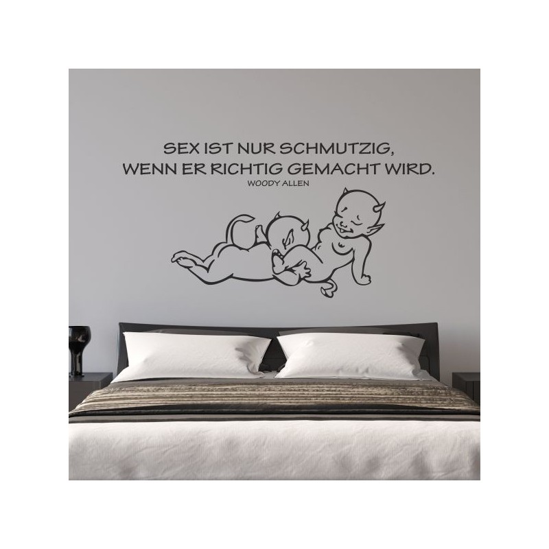 Wandaufkleber Wandtattoo Träume Dreams Traumfänger Feder Teufel Teufelchen Liebe Sex Leidenschaft Schriftzüge Feder Engel