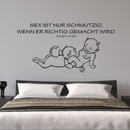 Wandaufkleber Wandtattoo Träume Dreams Traumfänger Feder Teufel Teufelchen Liebe Sex Leidenschaft Schriftzüge Feder Engel