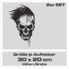 Aufkleber Auto Totenkopf Schädel Skull Bones Böse Cappy Gangster Zylinder Rosen Blumen Blüten Gentleman DJ Rock Punisher