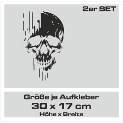 Aufkleber Auto Totenkopf Schädel Skull Bones Böse Cappy Gangster Zylinder Rosen Blumen Blüten Gentleman DJ Rock Punisher
