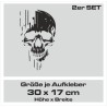 Aufkleber Auto Totenkopf Schädel Skull Bones Böse Cappy Gangster Zylinder Rosen Blumen Blüten Gentleman DJ Rock Punisher