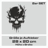 Aufkleber Auto Totenkopf Schädel Skull Bones Böse Cappy Gangster Zylinder Rosen Blumen Blüten Gentleman DJ Rock Punisher