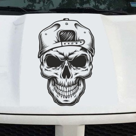 Aufkleber Auto Totenkopf Schädel Skull Bones Böse Cappy Gangster Zylinder Rosen Blumen Blüten Gentleman DJ Rock Punisher