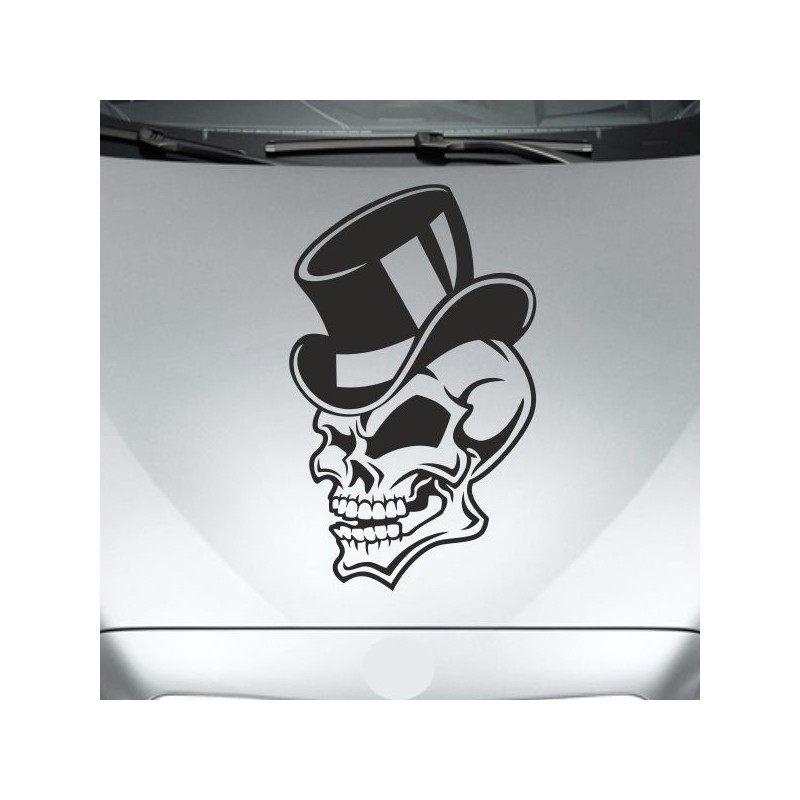 Aufkleber Auto Totenkopf Schädel Skull Bones Böse Cappy Gangster Zylinder Rosen Blumen Blüten Gentleman DJ Rock Punisher