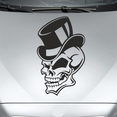 Aufkleber Auto Totenkopf Schädel Skull Bones Böse Cappy Gangster Zylinder Rosen Blumen Blüten Gentleman DJ Rock Punisher