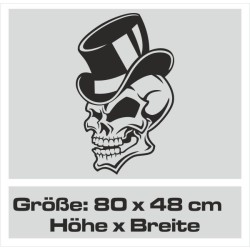 Aufkleber Auto Totenkopf Schädel Skull Bones Böse Cappy Gangster Zylinder Rosen Blumen Blüten Gentleman DJ Rock Punisher