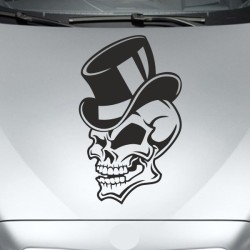 Aufkleber Auto Totenkopf Schädel Skull Bones Böse Cappy Gangster Zylinder Rosen Blumen Blüten Gentleman DJ Rock Punisher