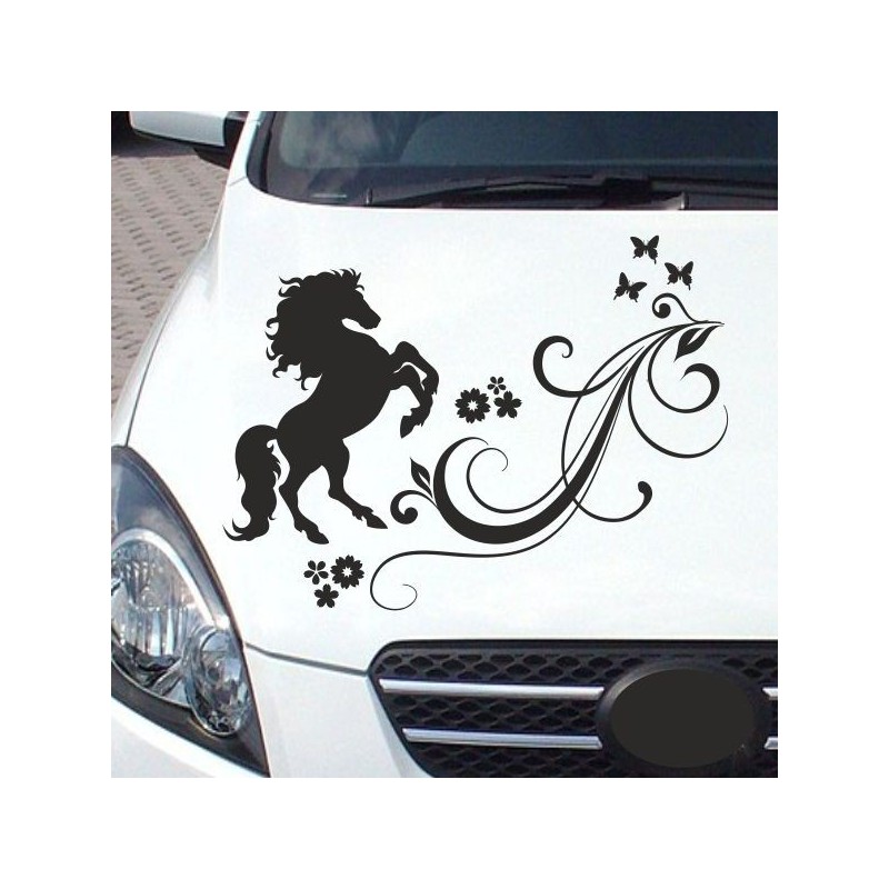 Aufleber Auto Pferd Fohlen Stute Hengst Hufeisen Glück Spruch Dekor Stall Pferdehof Reiten Sport Familie Ponny Kinder Tattoo