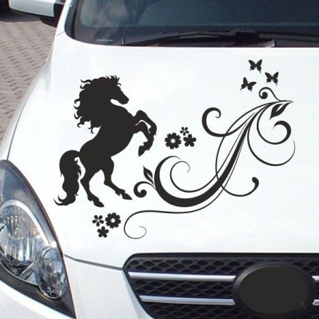 Aufleber Auto Pferd Fohlen Stute Hengst Hufeisen Glück Spruch Dekor Stall Pferdehof Reiten Sport Familie Ponny Kinder Tattoo