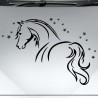 Aufleber Auto Pferd Fohlen Stute Hengst Hufeisen Glück Spruch Dekor Stall Pferdehof Reiten Sport Familie Ponny Kinder Tattoo