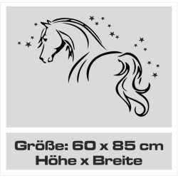 Aufleber Auto Pferd Fohlen Stute Hengst Hufeisen Glück Spruch Dekor Stall Pferdehof Reiten Sport Familie Ponny Kinder Tattoo
