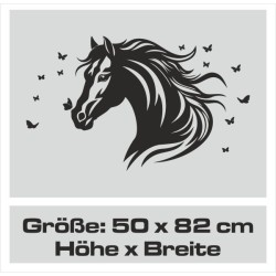 Aufkleber Auto Pferd Fohlen Stute Hengst Hufeisen Glück Spruch Dekor Stall Pferdehof Reiten Sport Familie Ponny Kinder Sticker