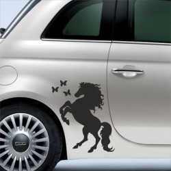 Aufkleber SET Auto Car Tattoo Style Seiten Tribal Dekor Pferd Gecko Power Blumen Ranke Fee Hexe Blumen Blüten Gecko Farbe