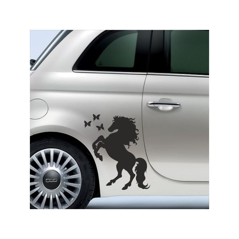 Aufkleber SET Auto Car Tattoo Style Seiten Tribal Dekor Pferd Gecko Power Blumen Ranke Fee Hexe Blumen Blüten Gecko Farbe