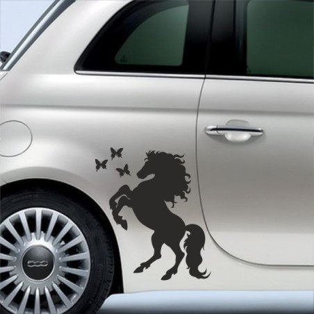 Aufkleber SET Auto Car Tattoo Style Seiten Tribal Dekor Pferd Gecko Power Blumen Ranke Fee Hexe Blumen Blüten Gecko Farbe