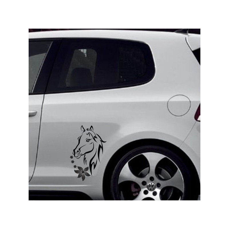 Aufkleber SET Auto Car Tattoo Style Seiten Tribal Dekor Pferd Gecko Power Blumen Ranke Fee Hexe Blumen Blüten Gecko Farbe