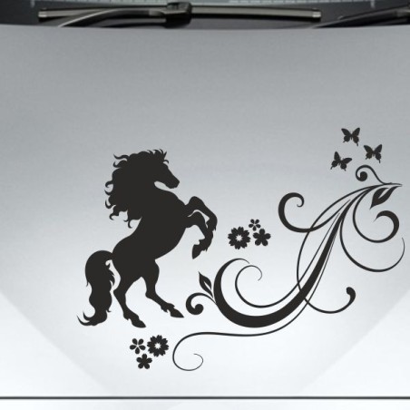 Aufkleber Auto Pferd Fohlen Stute Hengst Hufeisen Glück Spruch Dekor Stall Pferdehof Reiten Sport Familie Ponny Kinder Sticker