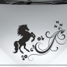 Aufkleber Auto Pferd Fohlen Stute Hengst Hufeisen Glück Spruch Dekor Stall Pferdehof Reiten Sport Familie Ponny Kinder Sticker