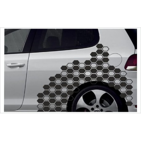Camouflage Auto Aufkleber Set Cyber Pixel Tattoo Sticker Tuning Waben