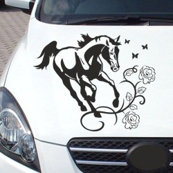 Aufkleber Auto Pferd Fohlen Stute Hengst Hufeisen Glück Spruch Dekor Stall Pferdehof Reiten Sport Familie Ponny Kinder Sticker