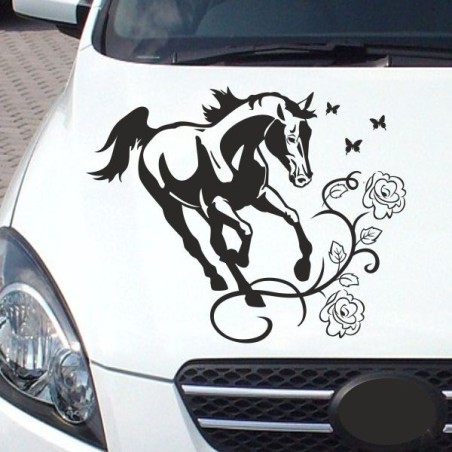 Aufkleber Auto Pferd Fohlen Stute Hengst Hufeisen Glück Spruch Dekor Stall Pferdehof Reiten Sport Familie Ponny Kinder Sticker