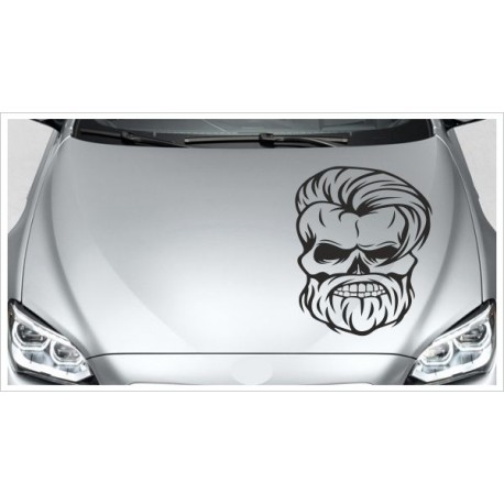 Motorhauben Auto Aufkleber Tattoo Sugar Skull Totenkopf Hipster Man