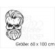 Motorhauben Auto Aufkleber Tattoo Sugar Skull Totenkopf Hipster Man