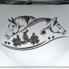 Aufkleber Auto Pferd Fohlen Stute Hengst Hufeisen Glück Spruch Dekor Stall Pferdehof Reiten Sport Familie Ponny Kinder Sticker