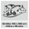 Aufkleber Auto Pferd Fohlen Stute Hengst Hufeisen Glück Spruch Dekor Stall Pferdehof Reiten Sport Familie Ponny Kinder Sticker