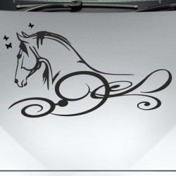 Aufkleber Auto Pferd Fohlen Stute Hengst Hufeisen Glück Spruch Dekor Stall Pferdehof Reiten Sport Familie Ponny Kinder Sticker