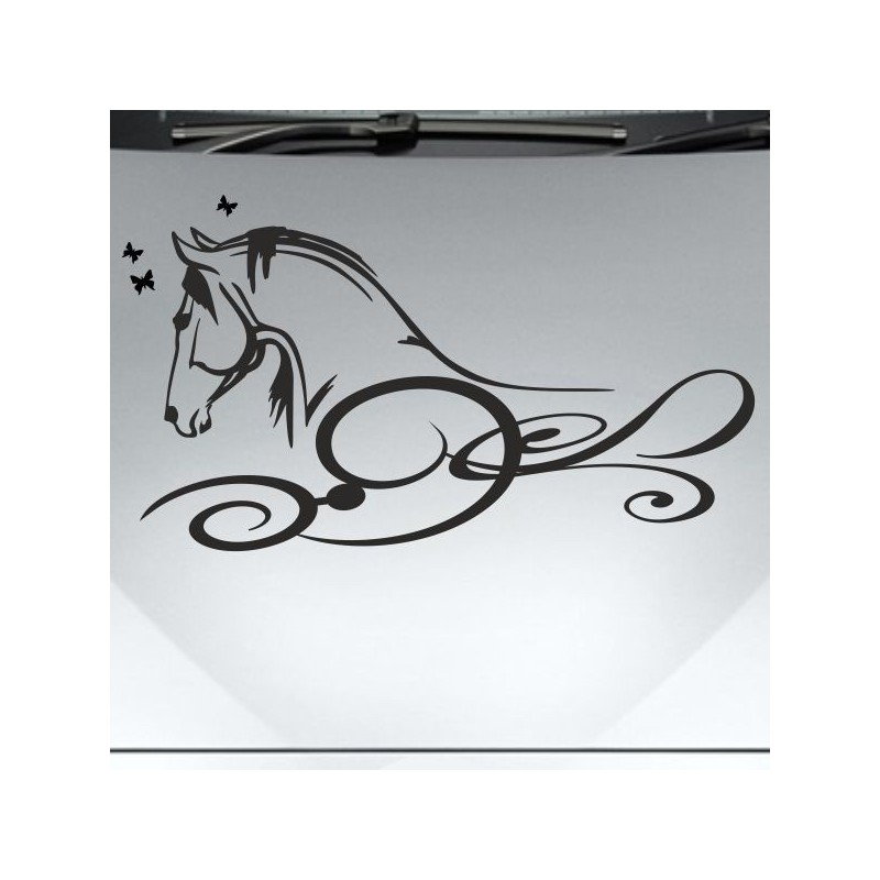 Aufkleber Auto Pferd Fohlen Stute Hengst Hufeisen Glück Spruch Dekor Stall Pferdehof Reiten Sport Familie Ponny Kinder Sticker