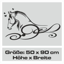Aufkleber Auto Pferd Fohlen Stute Hengst Hufeisen Glück Spruch Dekor Stall Pferdehof Reiten Sport Familie Ponny Kinder Sticker