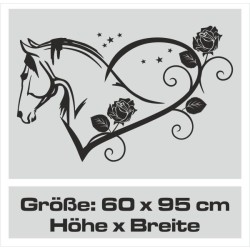 Aufkleber Auto Pferd Fohlen Stute Hengst Hufeisen Glück Spruch Dekor Stall Pferdehof Reiten Sport Familie Ponny Kinder Sticker
