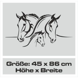 Aufkleber Auto Pferd Fohlen Stute Hengst Hufeisen Glück Spruch Dekor Stall Pferdehof Reiten Sport Familie Ponny Kinder Sticker