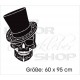 Wohnzimmer Mexican Sugar Skull Zylinder Gentleman  Totenkopf Aufkleber Dekor Wandtattoo Wandaufkleber